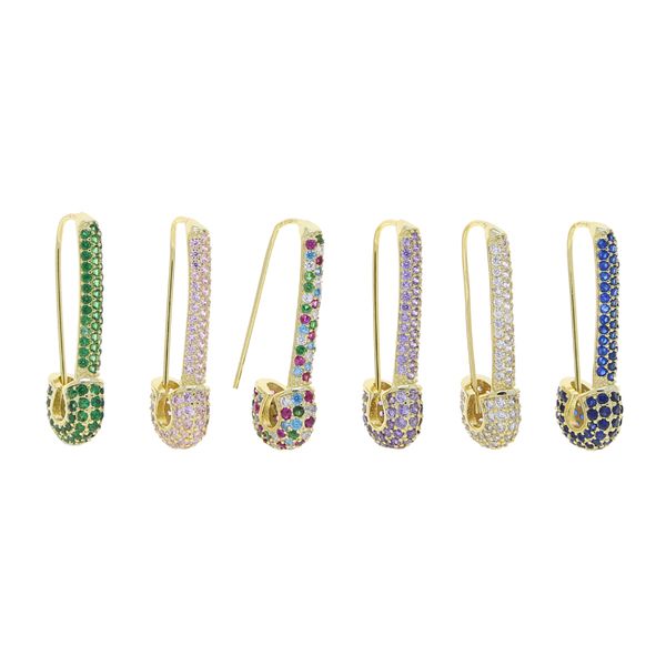 wholesale rainbow colorful wedding earring paved white pink green blue cz unique paperclip safety pin stud earings women fashion jewelry, Golden;silver
wholesale rainbow colorful wedding earring paved white pink green blue cz unique paperclip safety pin stud earings women fashion jewelry, Golden;silver