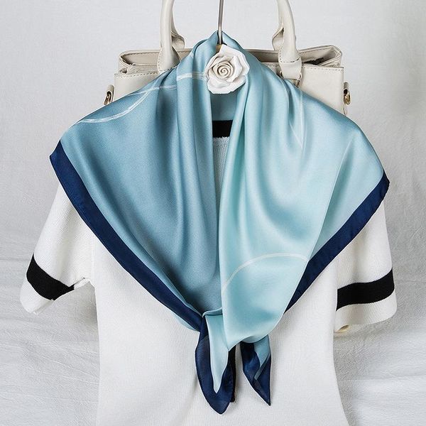 women satin scarf fashion 2020 silk scarves square small handkerchief office hair scarfs 70*70cm designer brand neck kerchief, Blue;gray
women satin scarf fashion 2020 silk scarves square small handkerchief office hair scarfs 70*70cm designer brand neck kerchief, Blue;gray