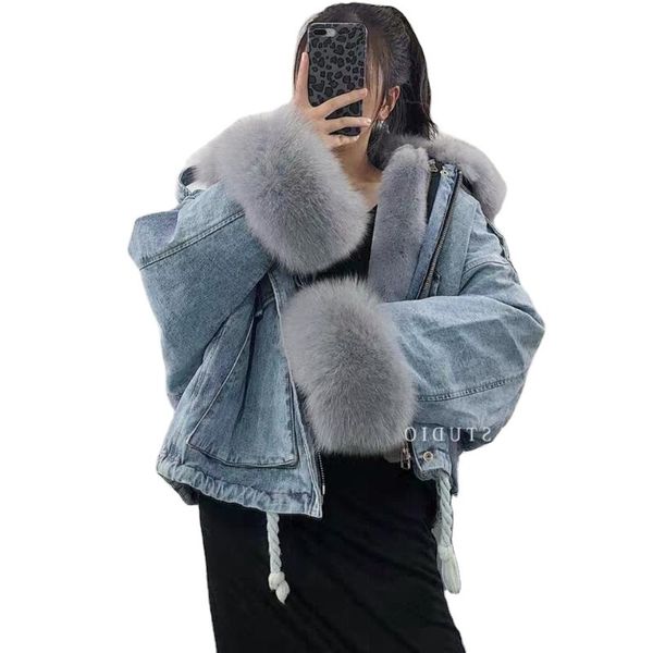 fashion big wool varsity jean jacket women girl reversible fur coat
fashion big wool varsity jean jacket women girl reversible fur coat