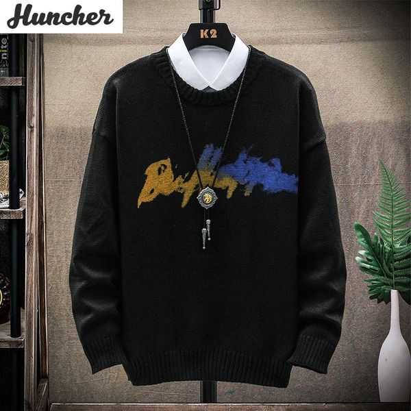 huncher mens pullover sweater men 2020 korean style streetwear fashion solid vintage o-neck jumper knitted grey sweaters for men, White;black
huncher mens pullover sweater men 2020 korean style streetwear fashion solid vintage o-neck jumper knitted grey sweaters for men, White;black