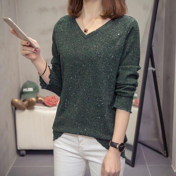 plus size knitted t-shirts women spring autumn fashion korean shining long sleeve tshirt oversize basic tees 201125, White
plus size knitted t-shirts women spring autumn fashion korean shining long sleeve tshirt oversize basic tees 201125, White
