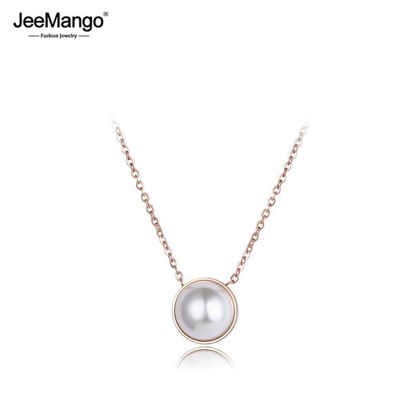 jeemango trendy white simulated pearl chain & link necklaces jewelry titanium steel rose gold choker necklace for women jn18063, Golden;silver
jeemango trendy white simulated pearl chain & link necklaces jewelry titanium steel rose gold choker necklace for women jn18063, Golden;silver