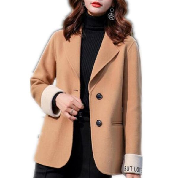 plus size 2xlautumn winter fashion woolen blazer women single breasted small suit, White;black
plus size 2xlautumn winter fashion woolen blazer women single breasted small suit, White;black