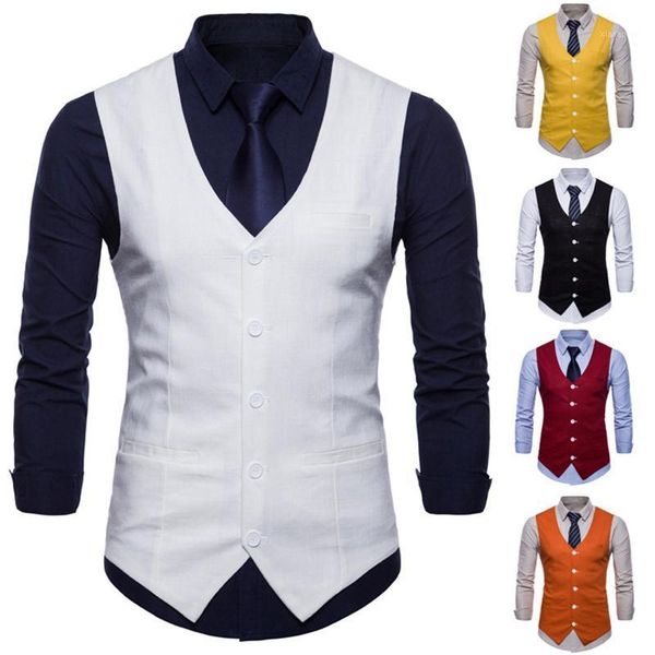 men's vests british style men candy color cotton slim suit vest casual solid single-breasted business for male 9 colors m-4xl1, Black;white
men's vests british style men candy color cotton slim suit vest casual solid single-breasted business for male 9 colors m-4xl1, Black;white
