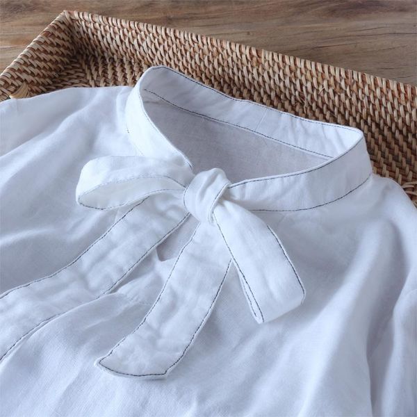 bow collar knot simple double cotton shirt loose long sleeve cotton plain shirt mori girl, White
bow collar knot simple double cotton shirt loose long sleeve cotton plain shirt mori girl, White