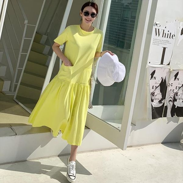 2019 new summer short sleeved dress female solid color cotton dress women korean style pluz size women clothing, Black;gray
2019 new summer short sleeved dress female solid color cotton dress women korean style pluz size women clothing, Black;gray