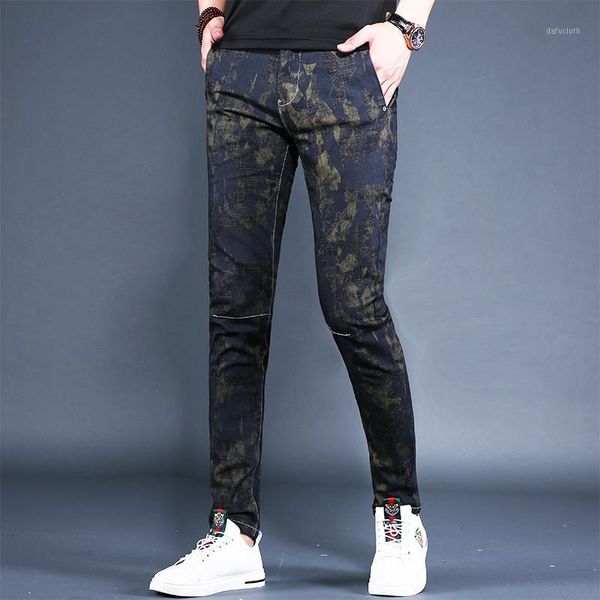 korean style men stretch camouflage jeans 2020 summer drawstring jean fashion slim fit pencil pants streetwear denim trousers1, Blue
korean style men stretch camouflage jeans 2020 summer drawstring jean fashion slim fit pencil pants streetwear denim trousers1, Blue