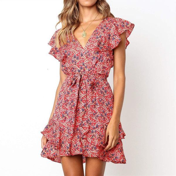 beach dress 2020 summer women printed sundress v neck female short mini party clothes leisure fashion ruffles a-line dress, Black;gray
beach dress 2020 summer women printed sundress v neck female short mini party clothes leisure fashion ruffles a-line dress, Black;gray