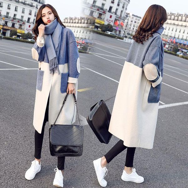 women woolen coat 2020 hit color patchwork autumn and winter new korean version loose style knee-length wool coat1, Black
women woolen coat 2020 hit color patchwork autumn and winter new korean version loose style knee-length wool coat1, Black
