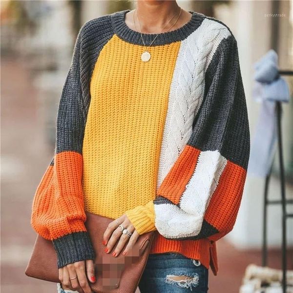 women's sweaters 2021 women winter casual lantern sleeve patchwork thick loose pullovers autumn o-neck knit sweaters1, White;black
women's sweaters 2021 women winter casual lantern sleeve patchwork thick loose pullovers autumn o-neck knit sweaters1, White;black