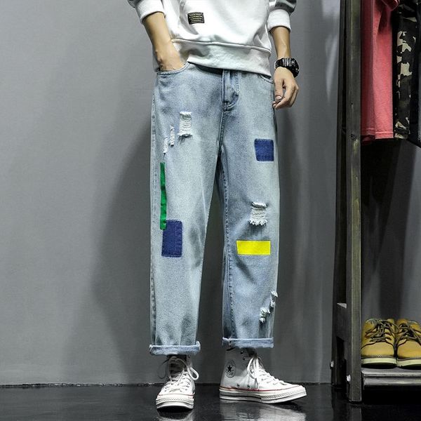 z pants wear fall 2020 casual men's jeans fashion pasted loose oversized men's casual straight new pants pants lhhxd, Blue
z pants wear fall 2020 casual men's jeans fashion pasted loose oversized men's casual straight new pants pants lhhxd, Blue