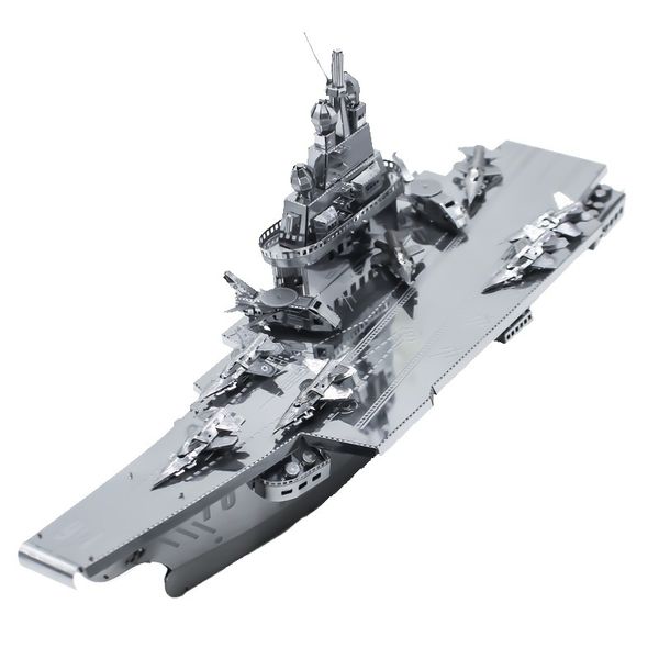 Jigsaw Puzzle Toy 3d Metal Puzzle Model Liaoning Ship Assembly Kit Diy Stainless Steel Collection Children's Gift Y200421