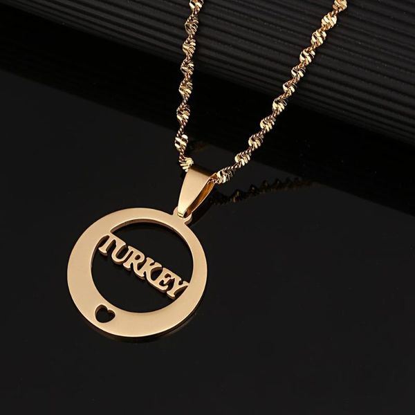 pendant necklaces stainless steel turkey letter trendy round turkish chain jewelry gifts, Silver
pendant necklaces stainless steel turkey letter trendy round turkish chain jewelry gifts, Silver