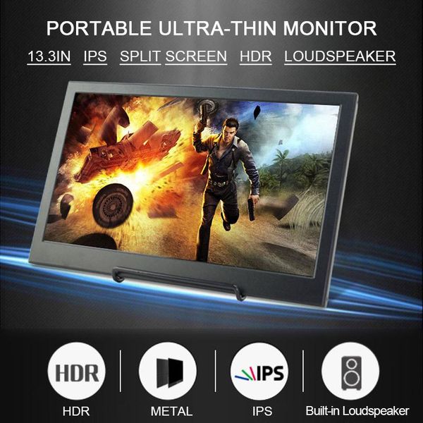13,3-дюймовый сенсорный экран 1080p full hd ips экран портативный монитор с hdmi порт встроенные стерео колонки для телефона ноутбук камеры
13,3-дюймовый сенсорный экран 1080p full hd ips экран портативный монитор с hdmi порт встроенные стерео колонки для телефона ноутбук камеры