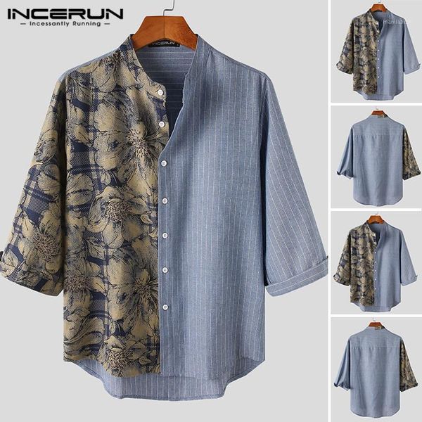 man loose floral shirts incerun men patchwork shirts leisure 3/4 sleeve stand collar blouse vintage printed buttons camisa s-3xl1, White;black
man loose floral shirts incerun men patchwork shirts leisure 3/4 sleeve stand collar blouse vintage printed buttons camisa s-3xl1, White;black