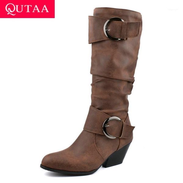 boots qutaa pointed toe western style knee high autumn winter zipper pu leather square med heel women shoes size 34-431, Black
boots qutaa pointed toe western style knee high autumn winter zipper pu leather square med heel women shoes size 34-431, Black