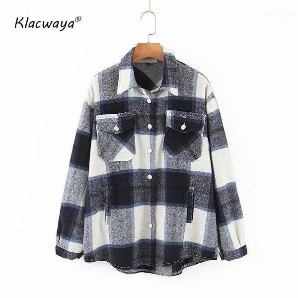 women's jackets klacwaya vintage pockets oversized plaid jacket coat women 2021 fashion lapel collar long sleeve loose outerwear girl c, Black;brown
women's jackets klacwaya vintage pockets oversized plaid jacket coat women 2021 fashion lapel collar long sleeve loose outerwear girl c, Black;brown