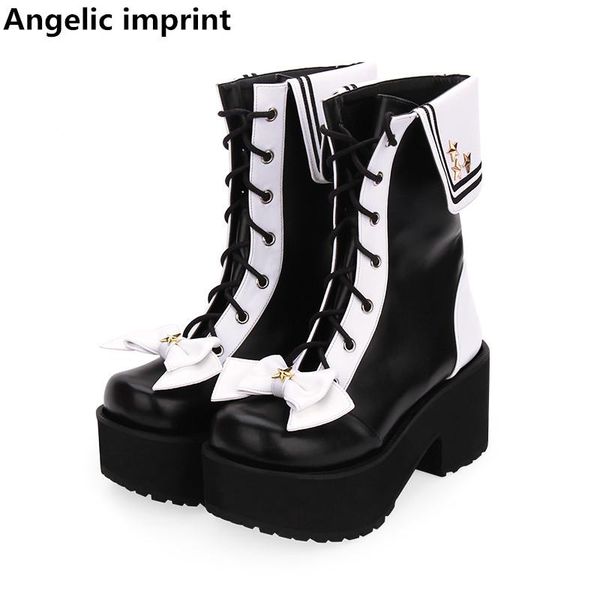 angelic imprint mori girl women motorcycle punk boots lady lolita boots woman college style high heels pumps platform shoes 8cm, Black
angelic imprint mori girl women motorcycle punk boots lady lolita boots woman college style high heels pumps platform shoes 8cm, Black