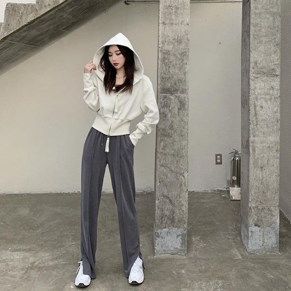women's tracksuits autumn suit foreign style short hooded sweater split wide leg casual pants 2021 fashion two piece, Gray
women's tracksuits autumn suit foreign style short hooded sweater split wide leg casual pants 2021 fashion two piece, Gray
