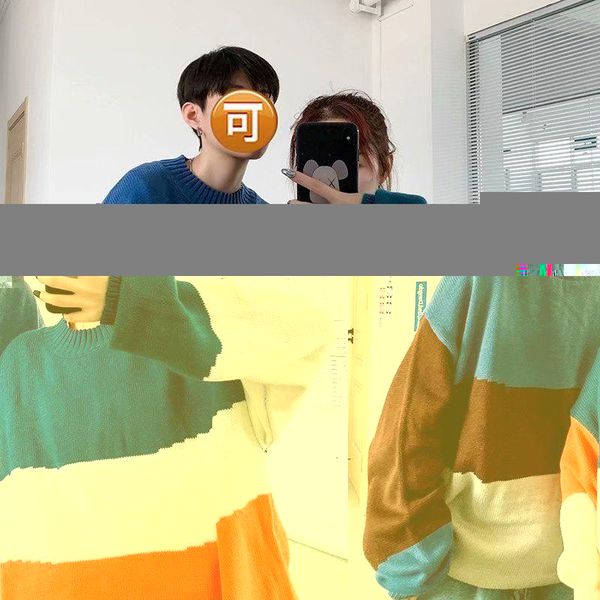 2020 autumn and winter new youth popular loose japanese ins color matching sweater fashion casual all-match round neck pullover, White;black
2020 autumn and winter new youth popular loose japanese ins color matching sweater fashion casual all-match round neck pullover, White;black