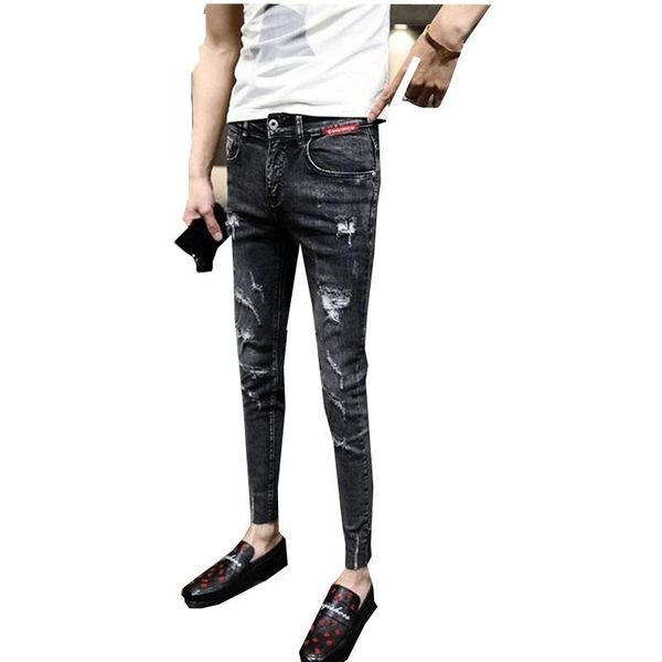men's jeans summer 2021 brand street ripped denim slim-fit small-foot stretch student korean style trendy beggar pencil pants, Blue
men's jeans summer 2021 brand street ripped denim slim-fit small-foot stretch student korean style trendy beggar pencil pants, Blue