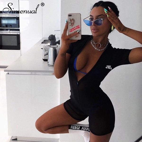 simenual transparent mesh bike playsuits reflective letter print rompers womens jumpsuit zipper sporty active wear playsuit slim y200422, Black;white
simenual transparent mesh bike playsuits reflective letter print rompers womens jumpsuit zipper sporty active wear playsuit slim y200422, Black;white