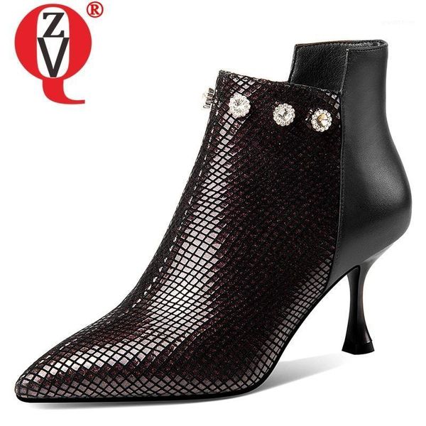 boots zvq winter fashion ankle outside high heels crystal pointed toe genuine leather zip shoes women drop 1, Black
boots zvq winter fashion ankle outside high heels crystal pointed toe genuine leather zip shoes women drop 1, Black