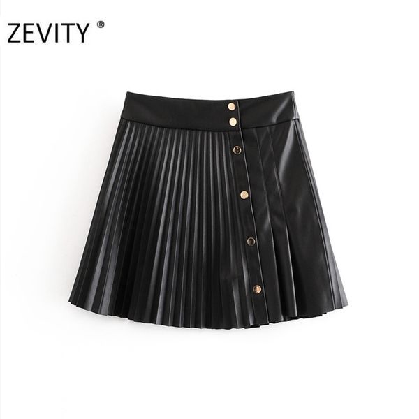 zevity women vintage high waist pu leather pleated mini skirt faldas mujer ladies front buttons casual brand chic skirts qun689 q1219, Black
zevity women vintage high waist pu leather pleated mini skirt faldas mujer ladies front buttons casual brand chic skirts qun689 q1219, Black