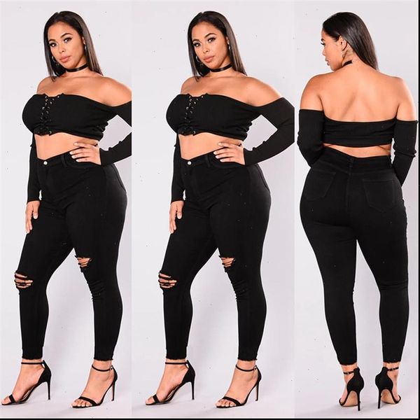 black plus size jeans for women fashion ripped high waist skinny jeans casual denim pencil pants l 5xl drop shipping new, Black;white
black plus size jeans for women fashion ripped high waist skinny jeans casual denim pencil pants l 5xl drop shipping new, Black;white