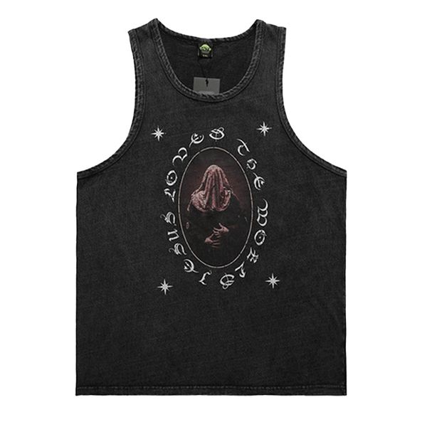 men's t-shirts retro washed old portrait print loose large size sleeveless vest summer trend fashion casual, White;black
men's t-shirts retro washed old portrait print loose large size sleeveless vest summer trend fashion casual, White;black