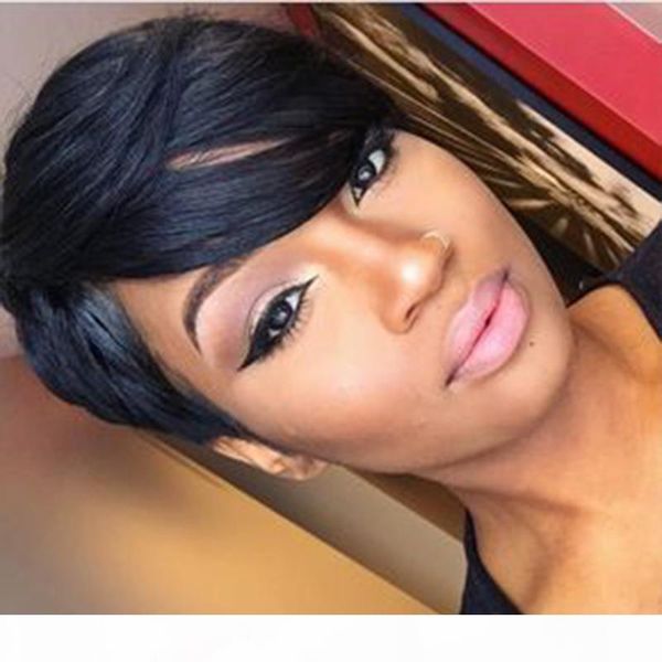 short cut pixie human hair wig brazilian hair glueless none lace front human hair pixie short bob wigs for black women, Black;brown
short cut pixie human hair wig brazilian hair glueless none lace front human hair pixie short bob wigs for black women, Black;brown
