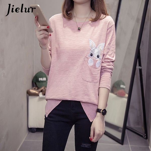 jielur autumn rabbit embroidery women t-shirt long sleeve cute korean tshirts white black o-neck girl bottoming tee shirts -xxl t200319
jielur autumn rabbit embroidery women t-shirt long sleeve cute korean tshirts white black o-neck girl bottoming tee shirts -xxl t200319