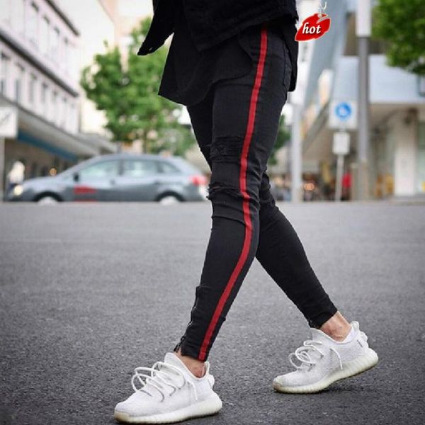 new men hole zipper jeans slim skinny denim jeans mid waist hip hop classic trousers stripe pants plus size o8r2, Blue
new men hole zipper jeans slim skinny denim jeans mid waist hip hop classic trousers stripe pants plus size o8r2, Blue