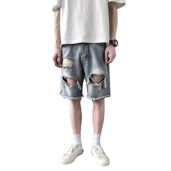 idopy 2020 men`s new denim shorts ripped korean regular fit street style big hole distressed jeans shorts for man1, Blue
idopy 2020 men`s new denim shorts ripped korean regular fit street style big hole distressed jeans shorts for man1, Blue