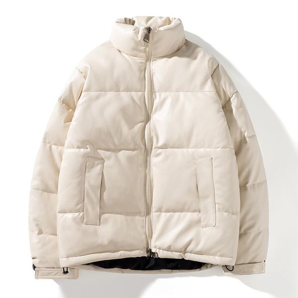 new winter bright skin cotton-padded coat men clothes fashion causal warm thicken jacket pu leather thick outerwear clothing, Black
new winter bright skin cotton-padded coat men clothes fashion causal warm thicken jacket pu leather thick outerwear clothing, Black