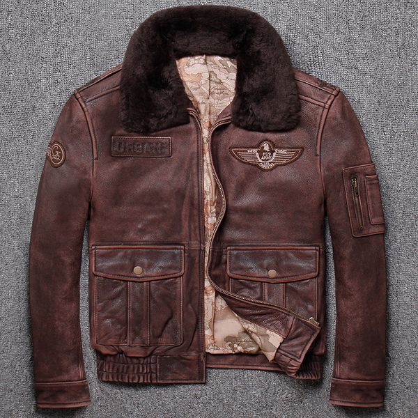 world war ii air force pilot clothing lear lear male head layer cowhide restoring ancient ways is thick winter jacket big yards x1025, Black
world war ii air force pilot clothing lear lear male head layer cowhide restoring ancient ways is thick winter jacket big yards x1025, Black