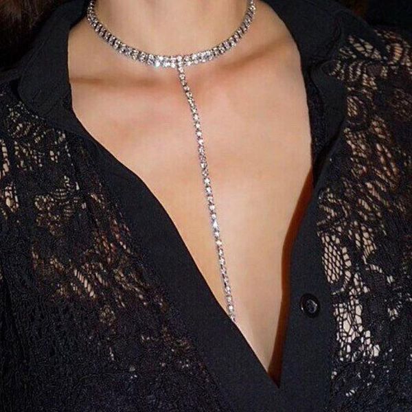 new arrival 2 layers rhinestone choker necklace long tassel maxi necklaces for women jewelry, Golden;silver
new arrival 2 layers rhinestone choker necklace long tassel maxi necklaces for women jewelry, Golden;silver