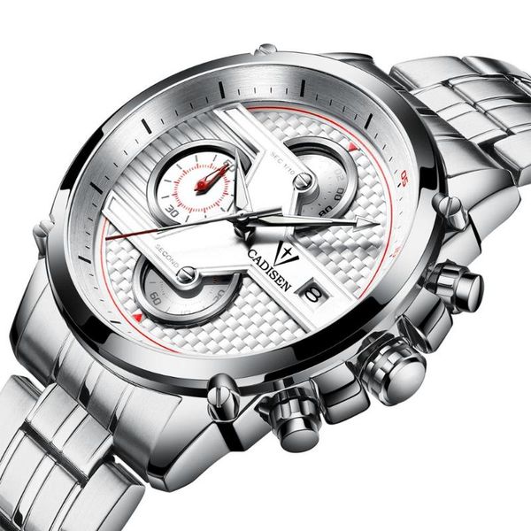 cadisen men watches stainless steel waterproof sport quartz chronograph watch men clock relogio masculino, Slivery;brown
cadisen men watches stainless steel waterproof sport quartz chronograph watch men clock relogio masculino, Slivery;brown