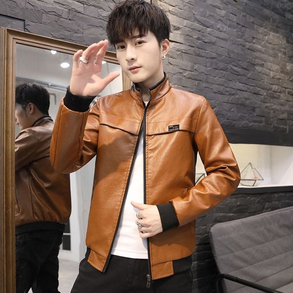 za0jz slim men's coat 2020 winter jacket thin pu leather jacketjacket korean youth fashion versatile leather coat qwwin, Blue
za0jz slim men's coat 2020 winter jacket thin pu leather jacketjacket korean youth fashion versatile leather coat qwwin, Blue