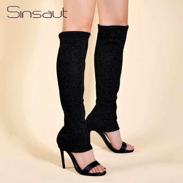 boots sinsaut shoes women over the knee high heels stretch fabric sock thigh sandals ladies, Black
boots sinsaut shoes women over the knee high heels stretch fabric sock thigh sandals ladies, Black