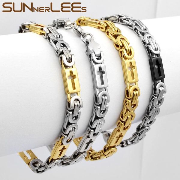 link, chain sunnerlees jewelry stainless steel bracelet 6mm~11mm silver color gold plated box cross byzantine link men women sc46, Black
link, chain sunnerlees jewelry stainless steel bracelet 6mm~11mm silver color gold plated box cross byzantine link men women sc46, Black