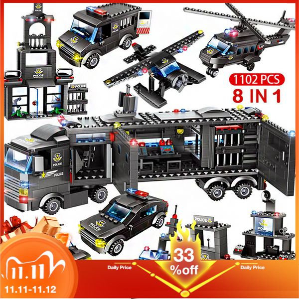 1122pcs building robot city police toys for boys designer vehicle aircraft educational truck blocks compatible ed weapons
1122pcs building robot city police toys for boys designer vehicle aircraft educational truck blocks compatible ed weapons