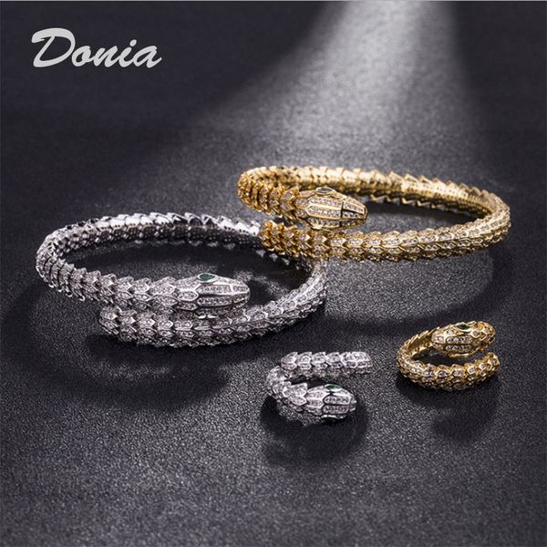 donia jewelry european and american fashion exaggeration classic fierce animal micro inlaid zirconia bracelet ring set women's bracelet, Black
donia jewelry european and american fashion exaggeration classic fierce animal micro inlaid zirconia bracelet ring set women's bracelet, Black