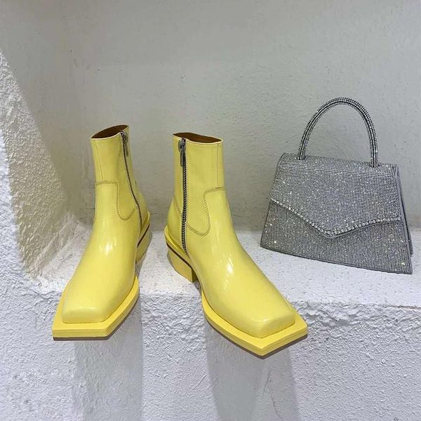 women's boots white booties woman high square heels zipper square toe fashion black yellow riding ankle boot
women's boots white booties woman high square heels zipper square toe fashion black yellow riding ankle boot