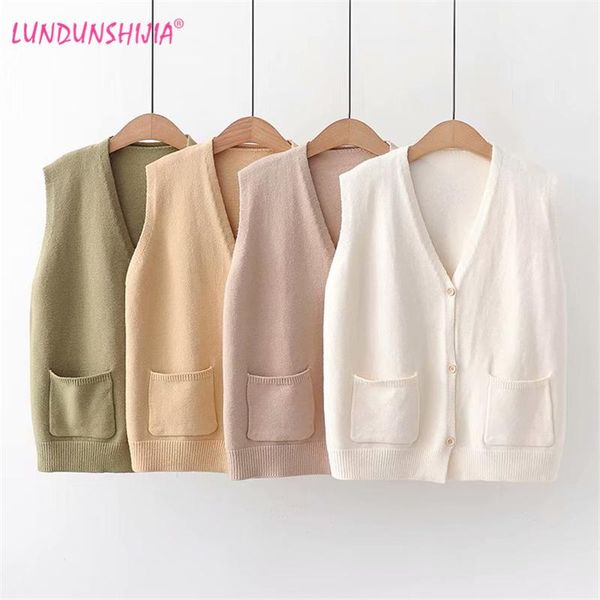 lundunshijia 2020 new spring autumn women cardigan vest femme v-neck loose vests outwear 4 colors, Black;white
lundunshijia 2020 new spring autumn women cardigan vest femme v-neck loose vests outwear 4 colors, Black;white