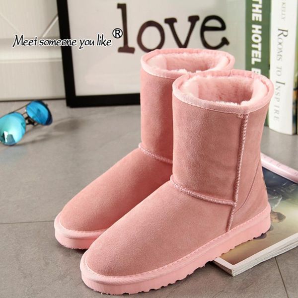 35-41leather snow boots women's mid-tube boots thick and fleece cotton shoesthick-soled non-slip student warm cotton shoes, Black
35-41leather snow boots women's mid-tube boots thick and fleece cotton shoesthick-soled non-slip student warm cotton shoes, Black