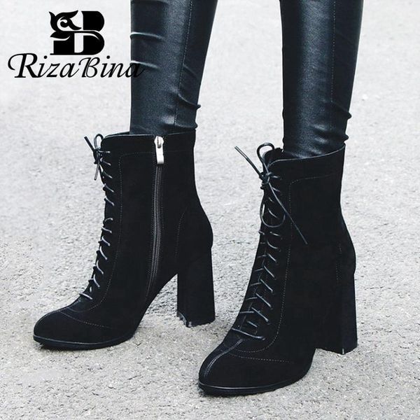 rizabina 2020 ankle boots for women round toe cross-tied flock thick heel zipper solid color classic shoes women size 33-401, Black
rizabina 2020 ankle boots for women round toe cross-tied flock thick heel zipper solid color classic shoes women size 33-401, Black