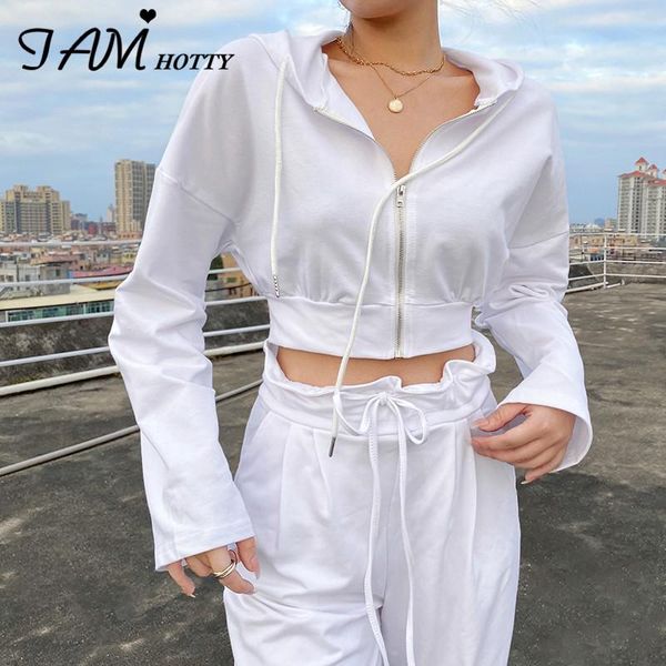 sports casual zipper cropped hoodie women white elegant loose solid long sleeve hooded sweatshirts femme korean outfits iamy, Black
sports casual zipper cropped hoodie women white elegant loose solid long sleeve hooded sweatshirts femme korean outfits iamy, Black