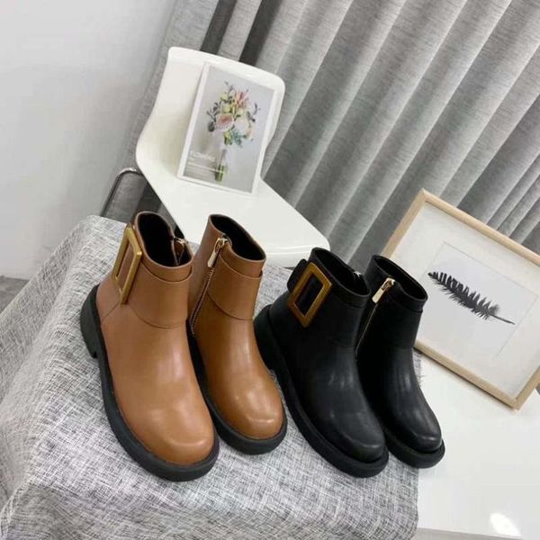 winter comfortable round toe ankle square button flats boots fashionable prom women shoes, Black
winter comfortable round toe ankle square button flats boots fashionable prom women shoes, Black