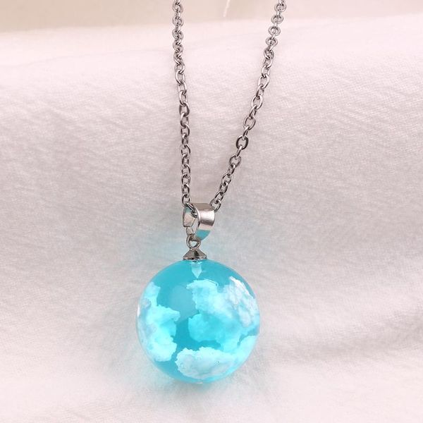 blue sky white cloud pendant necklace resin transparent 18mm in diameter pendant necklace for women round ball gift for girl kid, Silver
blue sky white cloud pendant necklace resin transparent 18mm in diameter pendant necklace for women round ball gift for girl kid, Silver